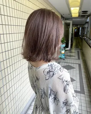ミディアム カラー パーマ美容師 hanaのヘアスタイル
