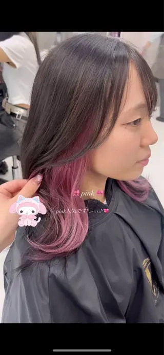 セミロング カラー ハイトーン/ゆるふわ 🧚𖥔ׁTOMO♡のヘアスタイル