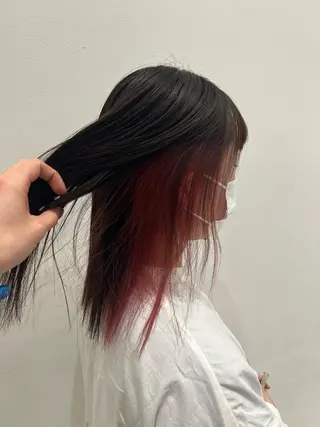 ミディアム カラー パーマ ヘアアレンジ 🌈インナーカラー ‘ショウマ’🌈のヘアスタイル
