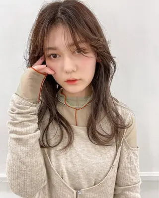 ロング カラー 🖤顔まわり 盛れヘア⟡アズサ🖤のヘアスタイル
