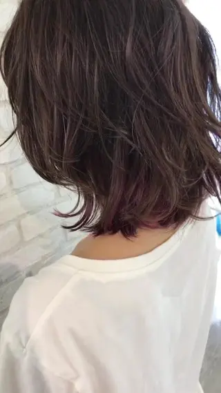ミディアム カラー パーマ ヘアアレンジ キッズ マツエク・マツパ レイヤー＆カラー 人気美容師倉崎涼のヘアスタイル