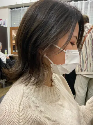 ミディアム カラー 似合わせパーマ/ 山本銀次郎のヘアスタイル