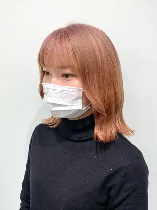 ミディアム カラー レイヤー ハイトーン 暖色⭐︎KANAKOのヘアスタイル