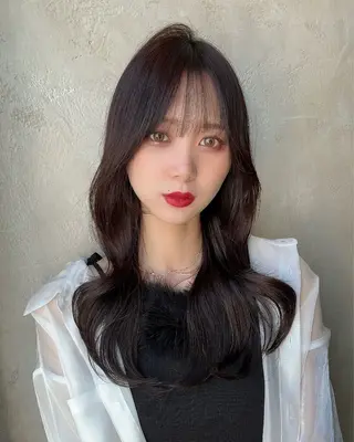 ロング カラー 新宿✨顔周りカット 韓国ヘア/坂本亜裟海のヘアスタイル