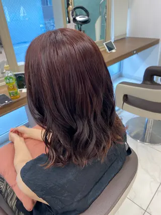 ミディアム カラー 長妻莉央/縮毛矯正 髪質改善カラーのヘアスタイル
