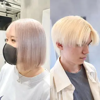 ショート カラー ハイトーン×レイヤー ／遠藤将太のヘアスタイル