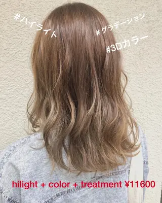 ミディアム カラー パーマ ヘアアレンジ 【白髪ぼかし 専門GBG】自由が丘のヘアスタイル