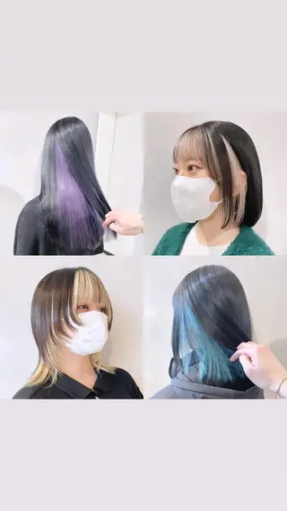 ロング カラー ハイトーン×レイヤー ／遠藤将太のヘアスタイル