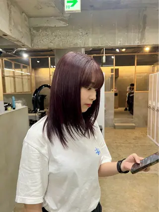ミディアム カラー freera 希帆 kihoのヘアスタイル