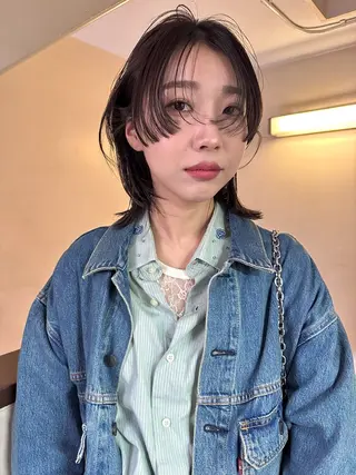 ミディアム パーマ ヘアアレンジ 丸山渉/表参道 レイヤーボブのヘアスタイル