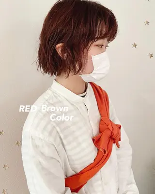 ミディアム カラー 市川 千夏のヘアスタイル