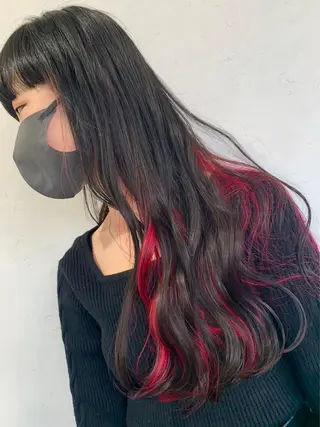 ロング カラー ブリーチ毛縮毛矯正 👑山口のヘアスタイル