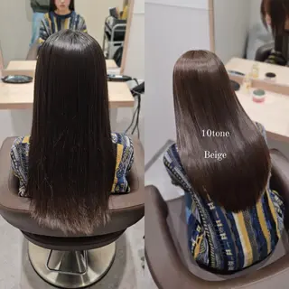 セミロング カラー 縮毛矯正をしている人 のためのカラーのヘアスタイル