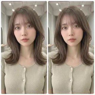 ミディアム 1ｍｍまでこだわる レイヤー🫧若葉🪞のヘアスタイル