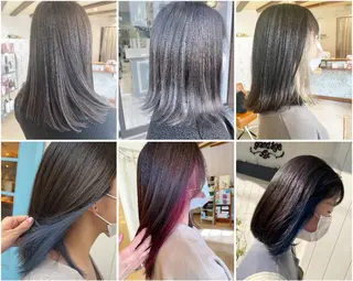 セミロング カラー grandage 北千住のヘアスタイル