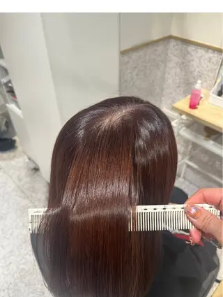 セミロング カラー 髪質改善&艶カラー/ ほんだあみ (♡)のヘアスタイル