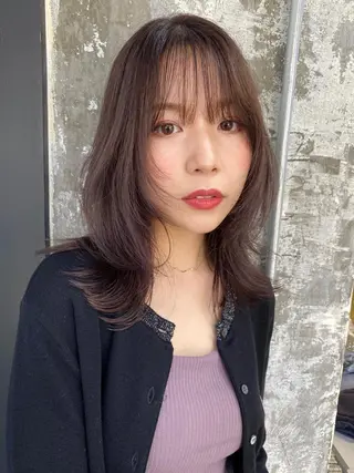 ミディアム カラー Pia ツボイ ケイタのヘアスタイル