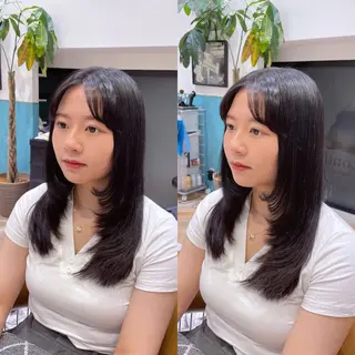 セミロング 韓国/ハッシュカット /レイヤー🧸‎千純のヘアスタイル
