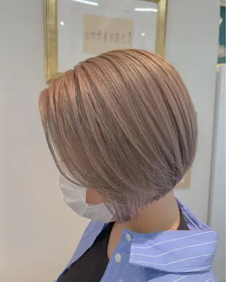 ショート カラー 透明感/縮毛/ボブ CHIHIROのヘアスタイル