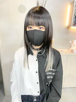 セミロング カラー 前橋 姫奈のヘアスタイル