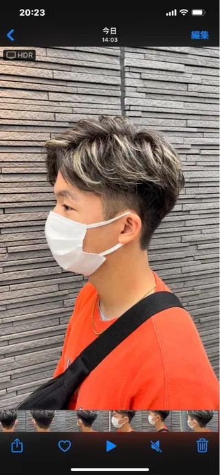 ショート カラー メンズ ショートヘア💫 ハイトーン西田拓馬のヘアスタイル