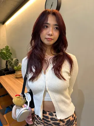 ロング レイヤーカット\ウル フ　chinatsuのヘアスタイル