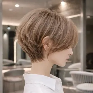 ショート カラー 《髪質改善✖️レイヤ ー🩶》ナオヤのヘアスタイル