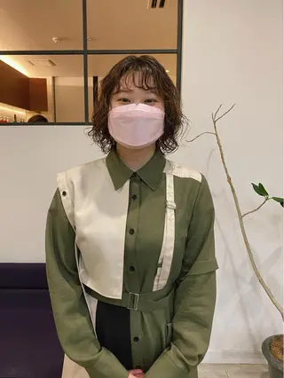 ミディアム パーマ ショート& パーマ　坂本のヘアスタイル