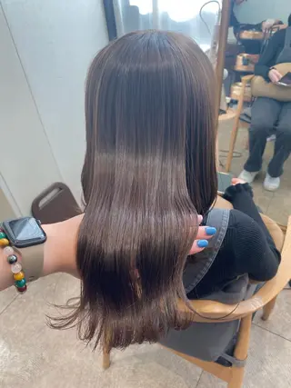 セミロング カラー 透明感カラー/韓国 ヘア🩶yuri🩵のヘアスタイル
