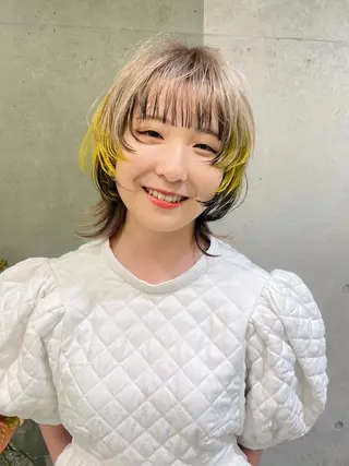 ミディアム ミウ☆ ブリーチダブルカラーのヘアスタイル