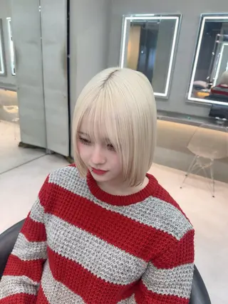 ミディアム カラー ARIA💎縮毛矯正 ブリーチ💎複雑履歴のヘアスタイル