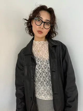 ミディアム パーマ 高田 翔平のヘアスタイル