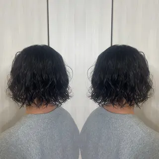 パーマ メンズ 💎ハイトーン/艶 カラー モエカ💎のヘアスタイル