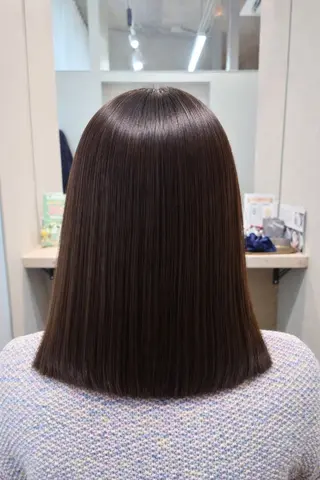 ミディアム 縮毛矯正✨艶髪　 シノハラ✨髪質改善のヘアスタイル