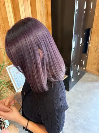 カラー まろみ暖色×ボブ ×chia🕯のヘアスタイル
