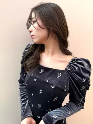 ロング カラー ✨コテ巻き風パーマ ✨川合佑哉のヘアスタイル