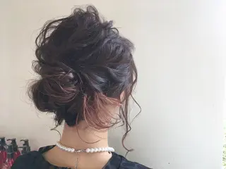 セミロング ヘアアレンジ ブリーチ/ハイトーン 天童市/SERINAのヘアスタイル