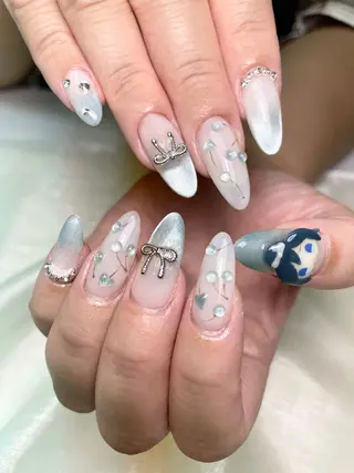 ネイル アヤメネイル 最新チップスカルプのネイルデザイン