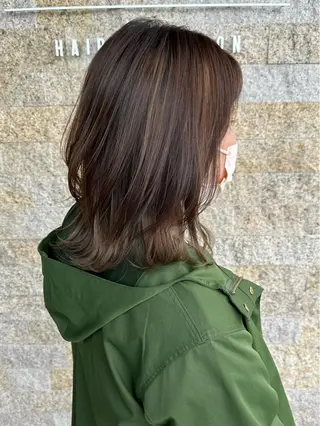 ミディアム カラー recipe 黒木 彩那のヘアスタイル