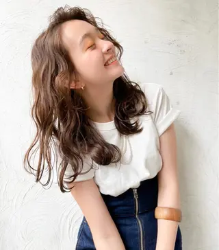 セミロング カラー ヘアアレンジ 山崎 澪 レイヤーカット/大宮のヘアスタイル