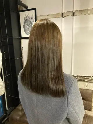 セミロング ✨色持ちの良い艶 カラー✨蟹江真世のヘアスタイル