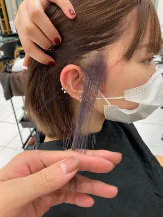 ミディアム カラー 美髪矯正/平塚/ 磯川楓のヘアスタイル