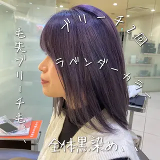 ミディアム カラー 【髪質改善】 梅田　聡のヘアスタイル