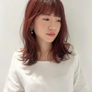 ミディアム カラー ヘアアレンジ 滝島 真帆のヘアスタイル