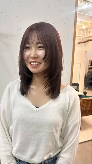 ミディアム カラー 🪭risa 暖色/レイヤー🪭のヘアスタイル