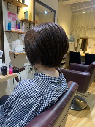 ショート カラー パーマ ヘアアレンジ メンズ キッズ ネイル マツエク・マツパ アイブロウ 白髪世代特化 🌿飯塚京橋のヘアスタイル