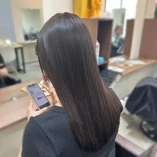 セミロング パーマ 縮毛矯正+モテカラー 🎀✨MIHOのヘアスタイル
