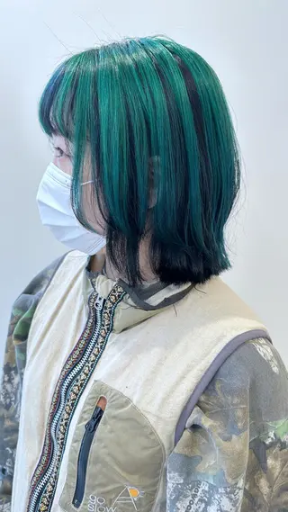 ミディアム カラー 小顔レイヤー/ ベージュ🤍Rieのヘアスタイル