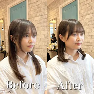 ミディアム パーマ モテ前髪 タゴメ シンヤのヘアスタイル