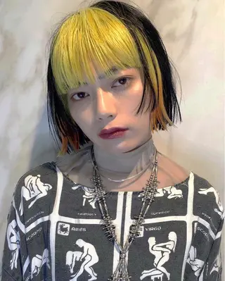 ショート カラー ブリーチ😼 ボブ✍️レイヤーのヘアスタイル